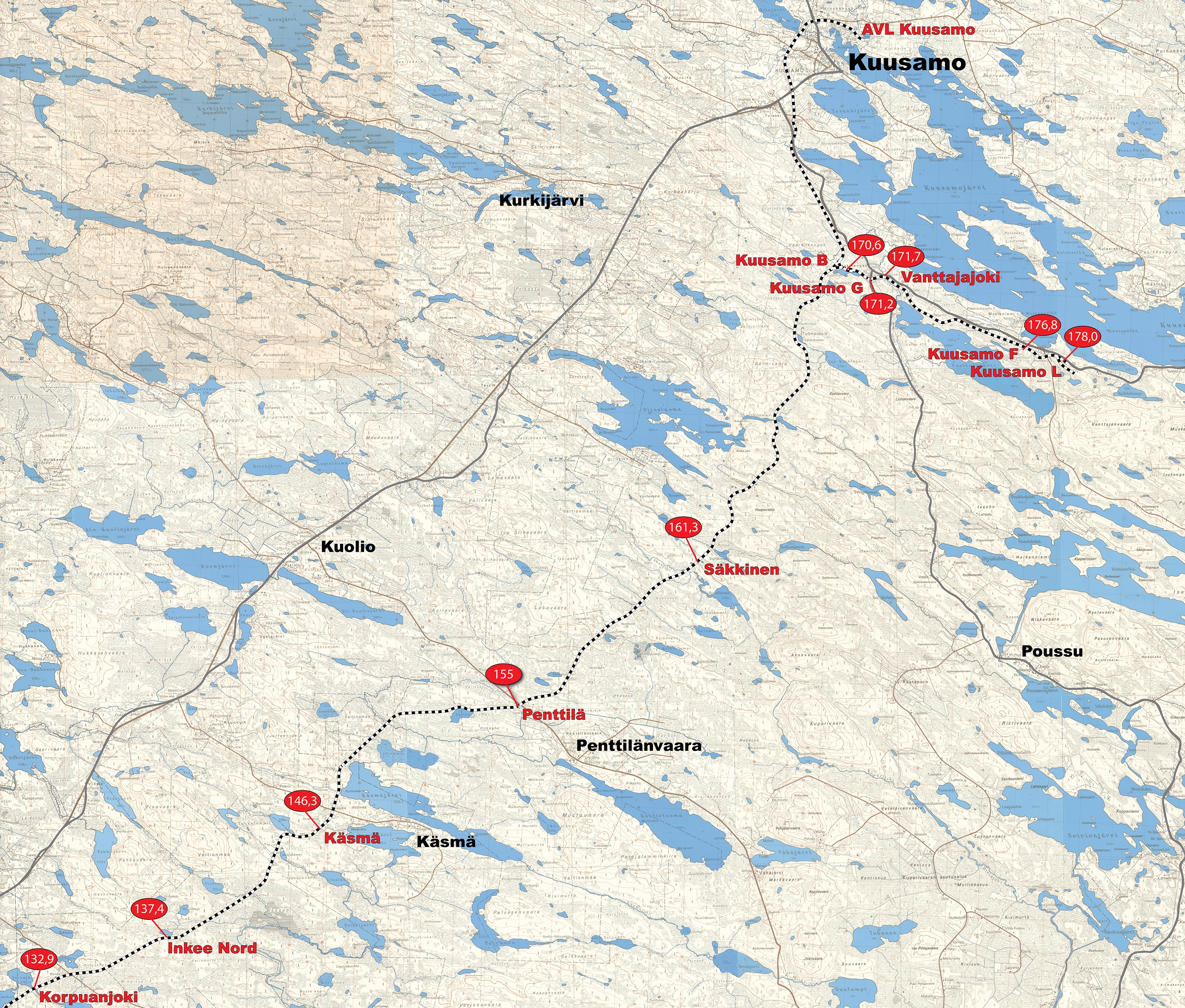 Kenttärata Kuusamossa